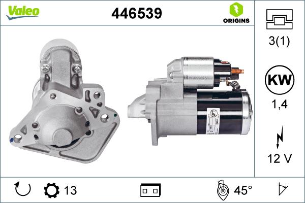 Valeo 446539 - Starter alexcarstop-ersatzteile.com