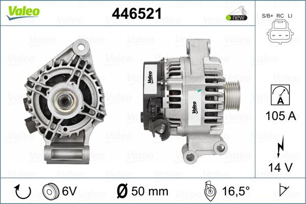 Valeo 446521 - Generator alexcarstop-ersatzteile.com