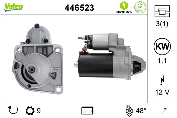 Valeo 446523 - Starter alexcarstop-ersatzteile.com