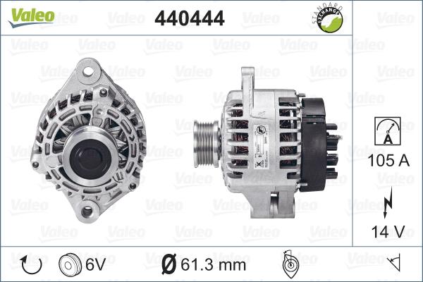 Valeo 440444 - Generator alexcarstop-ersatzteile.com