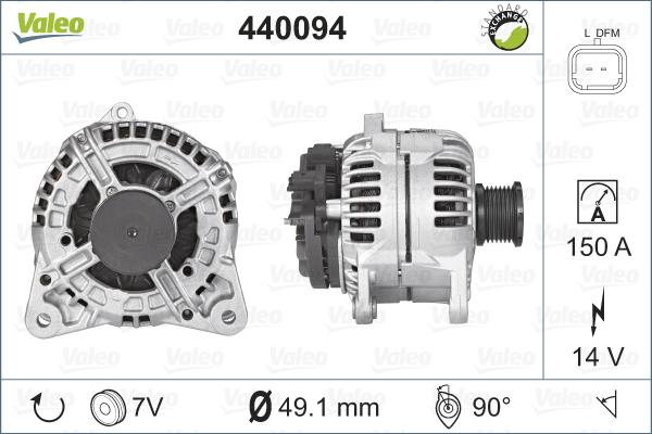 Valeo 440094 - Generator alexcarstop-ersatzteile.com