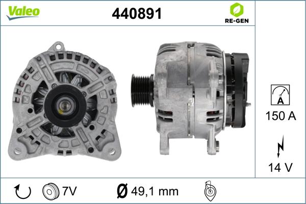 Valeo 440891 - Generator alexcarstop-ersatzteile.com