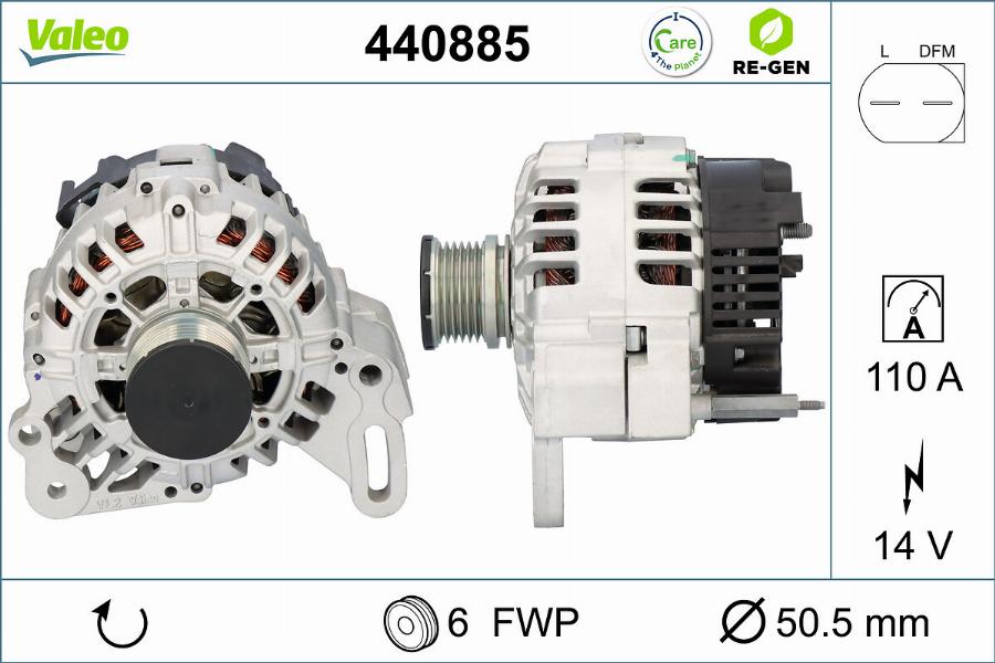 Valeo 440885 - Generator alexcarstop-ersatzteile.com