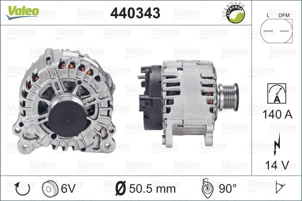 Valeo 440343 - Generator alexcarstop-ersatzteile.com