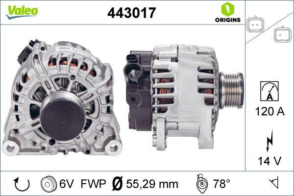 Valeo 443017 - Generator alexcarstop-ersatzteile.com