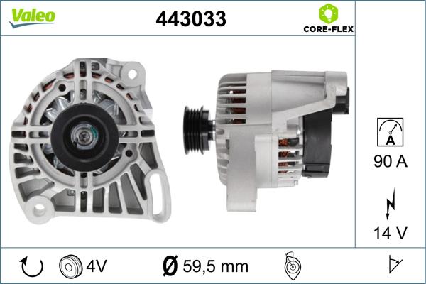 Valeo 443033 - Generator alexcarstop-ersatzteile.com