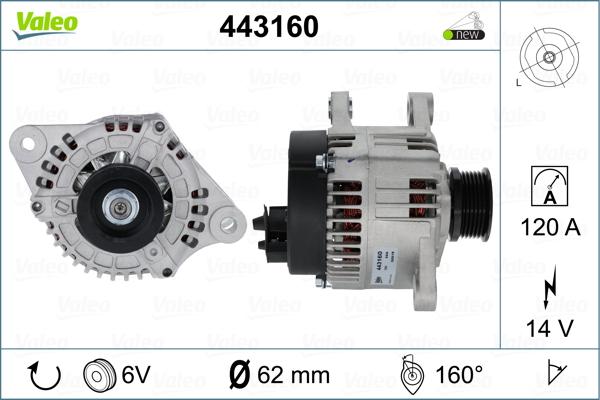 Valeo 443160 - Generator alexcarstop-ersatzteile.com