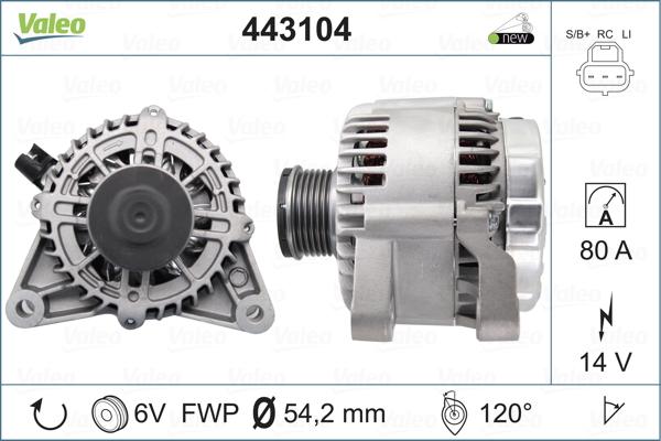 Valeo 443104 - Generator alexcarstop-ersatzteile.com