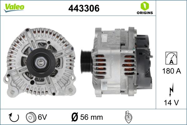 Valeo 443306 - Generator alexcarstop-ersatzteile.com