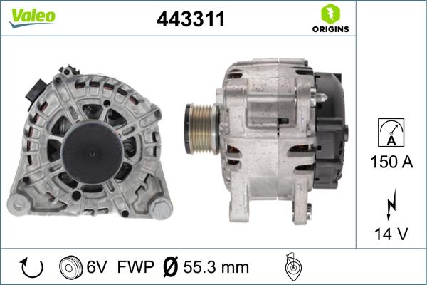 Valeo 443311 - Generator alexcarstop-ersatzteile.com