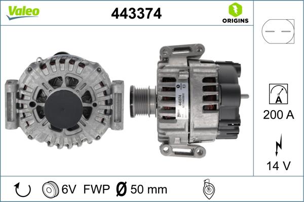 Valeo 443374 - Generator alexcarstop-ersatzteile.com