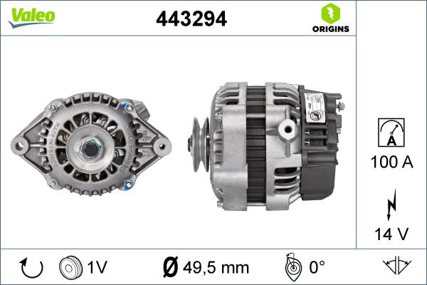 Valeo 443294 - Generator alexcarstop-ersatzteile.com