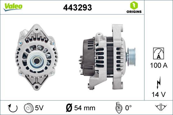 Valeo 443293 - Generator alexcarstop-ersatzteile.com