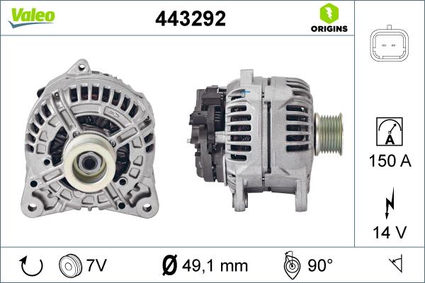 Valeo 443292 - Generator alexcarstop-ersatzteile.com