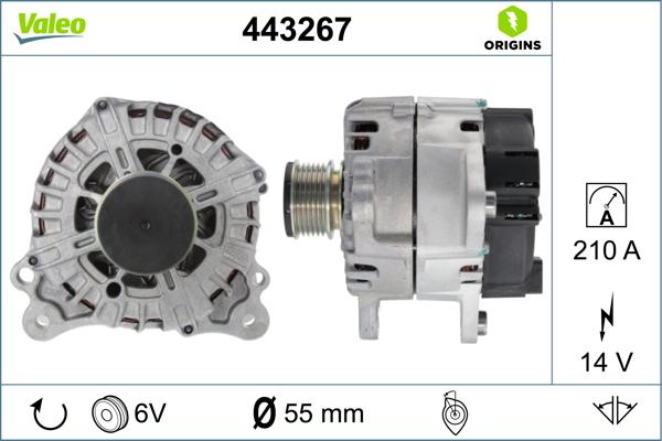 Valeo 443267 - Generator alexcarstop-ersatzteile.com