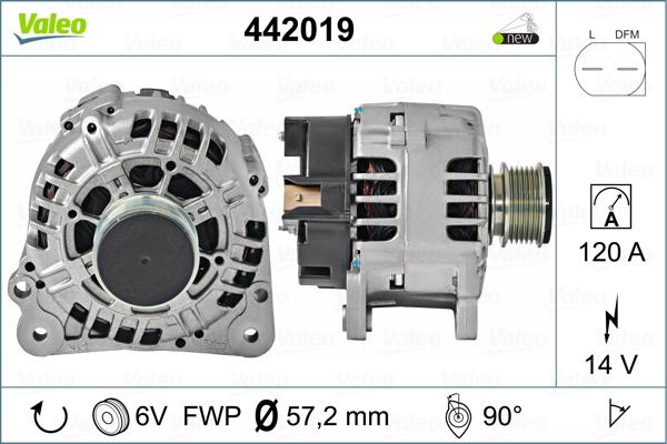 Valeo 442019 - Generator alexcarstop-ersatzteile.com