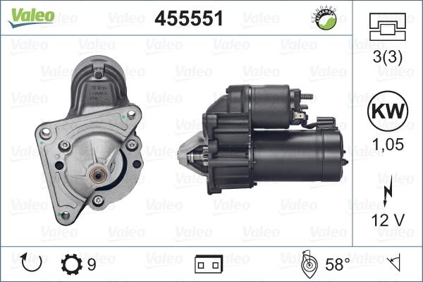 Valeo 455551 - Starter alexcarstop-ersatzteile.com