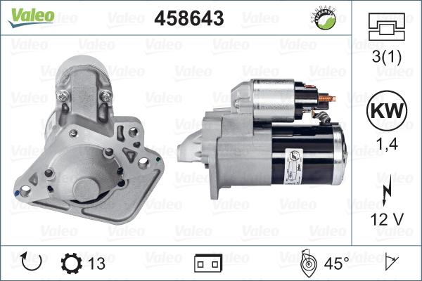 Valeo 458643 - Starter alexcarstop-ersatzteile.com