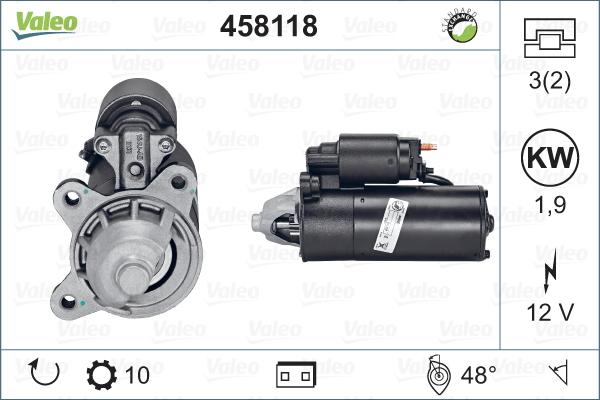 Valeo 458118 - Starter alexcarstop-ersatzteile.com