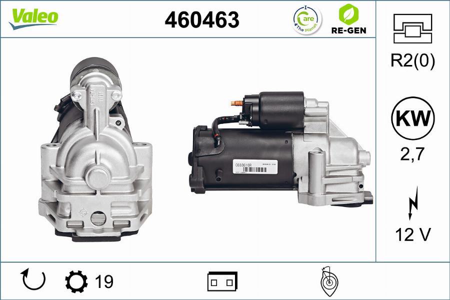 Valeo 460463 - Starter alexcarstop-ersatzteile.com