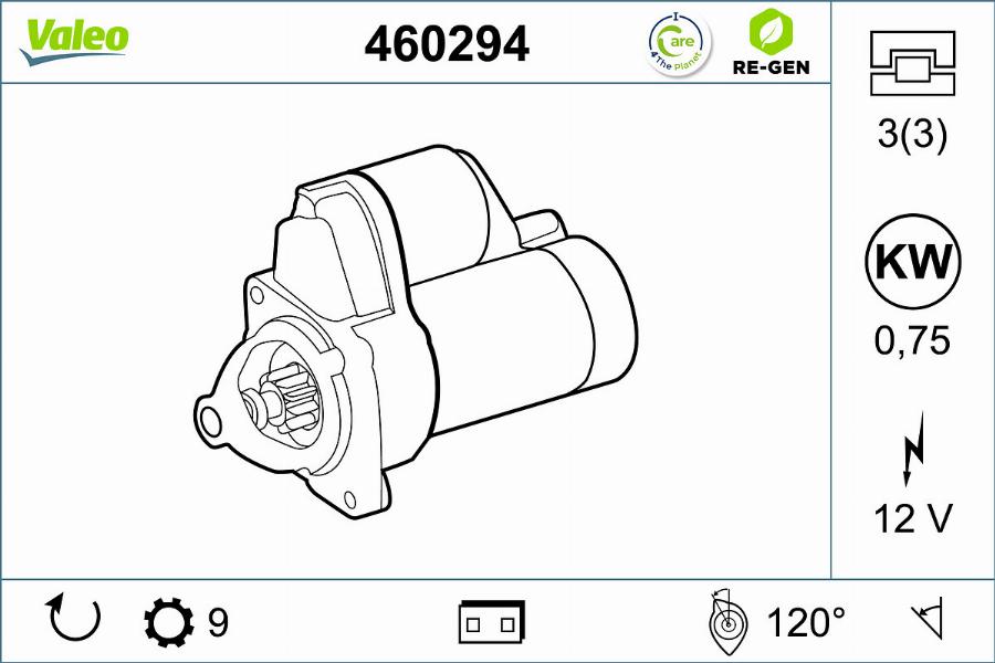 Valeo 460294 - Starter alexcarstop-ersatzteile.com