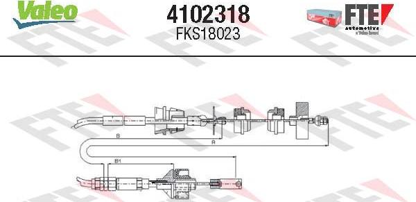 Valeo 4102318 - Seilzug, Kupplungsbetätigung alexcarstop-ersatzteile.com