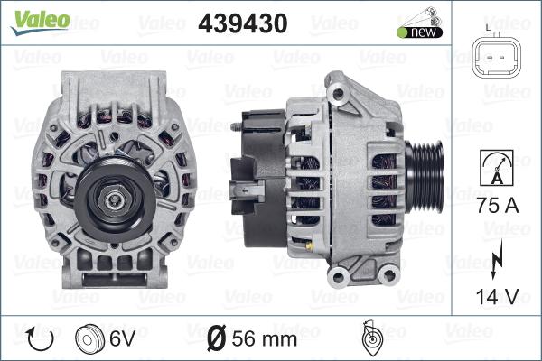 Valeo 439430 - Generator alexcarstop-ersatzteile.com