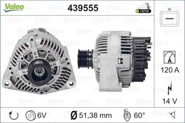 Valeo 439555 - Generator alexcarstop-ersatzteile.com