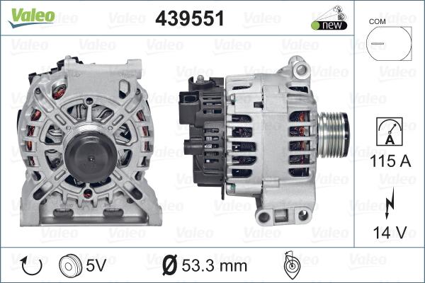 Valeo 439551 - Generator alexcarstop-ersatzteile.com