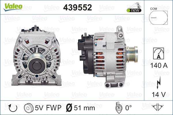 Valeo 439552 - Generator alexcarstop-ersatzteile.com