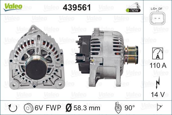 Valeo 439561 - Generator alexcarstop-ersatzteile.com