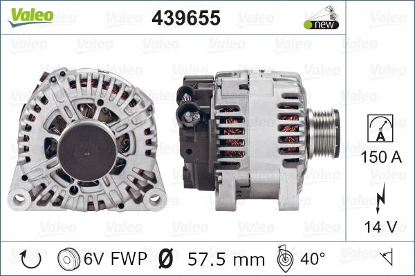 Valeo 439655 - Generator alexcarstop-ersatzteile.com