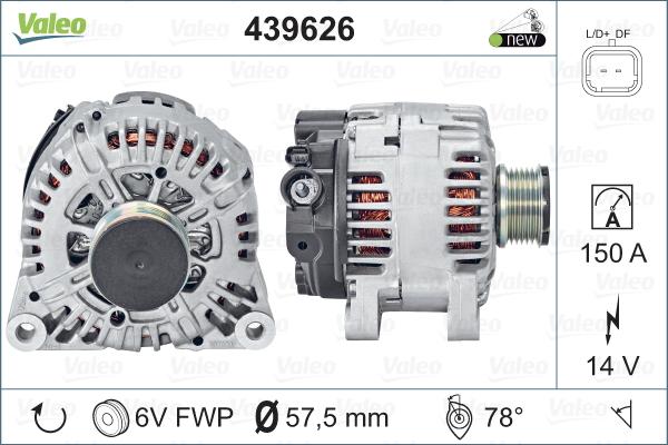 Valeo 439626 - Generator alexcarstop-ersatzteile.com