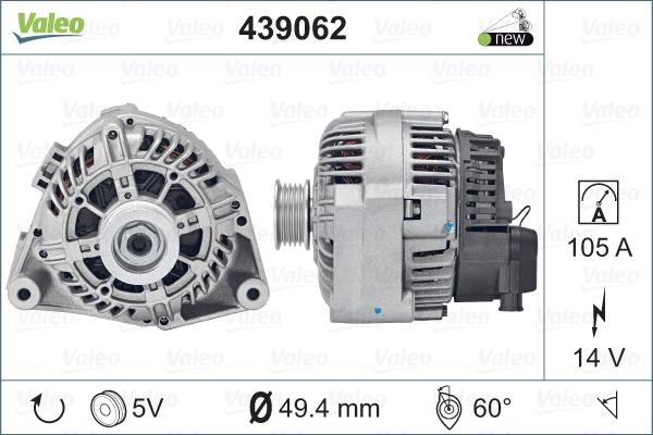 Valeo 439062 - Generator alexcarstop-ersatzteile.com