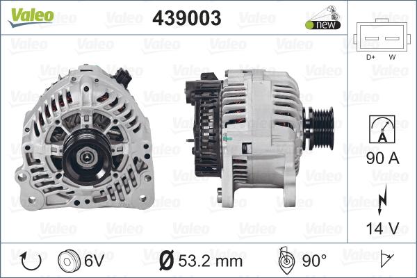 Valeo 439003 - Generator alexcarstop-ersatzteile.com