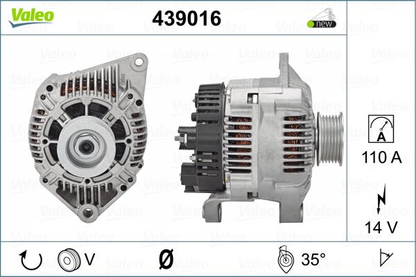 Valeo 439016 - Generator alexcarstop-ersatzteile.com