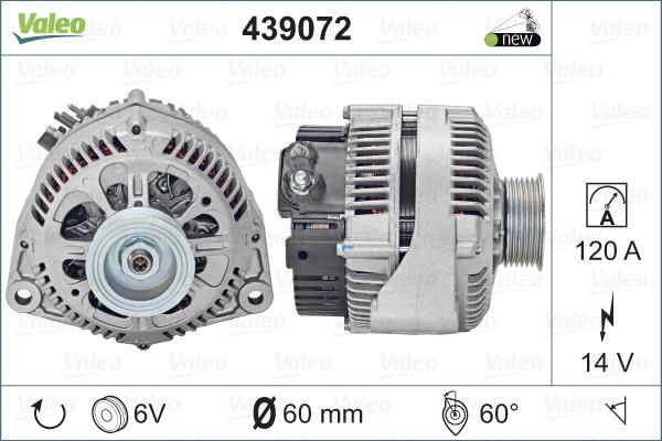 Valeo 439072 - Generator alexcarstop-ersatzteile.com