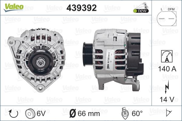 Valeo 439392 - Generator alexcarstop-ersatzteile.com