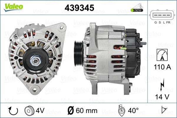 Valeo 439345 - Generator alexcarstop-ersatzteile.com