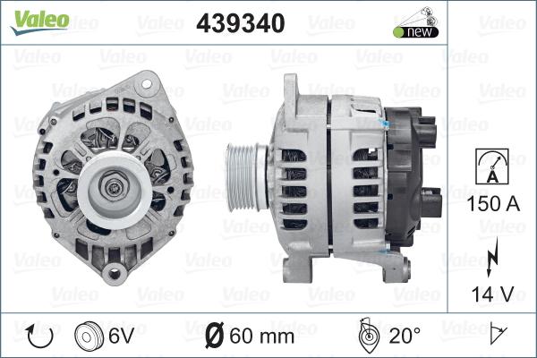 Valeo 439340 - Generator alexcarstop-ersatzteile.com