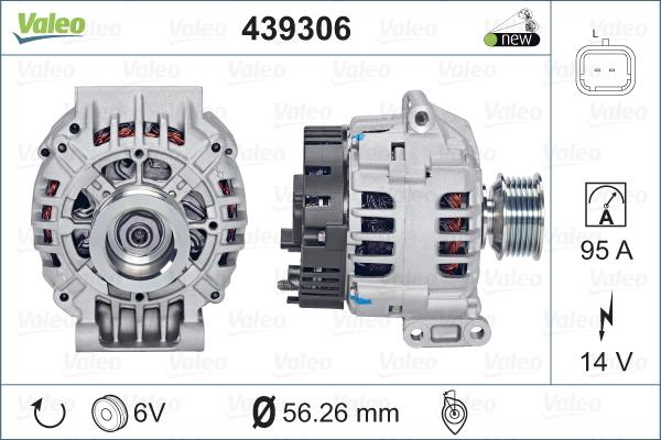 Valeo 439306 - Generator alexcarstop-ersatzteile.com