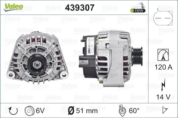 Valeo 439307 - Generator alexcarstop-ersatzteile.com