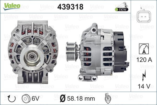 Valeo 439318 - Generator alexcarstop-ersatzteile.com