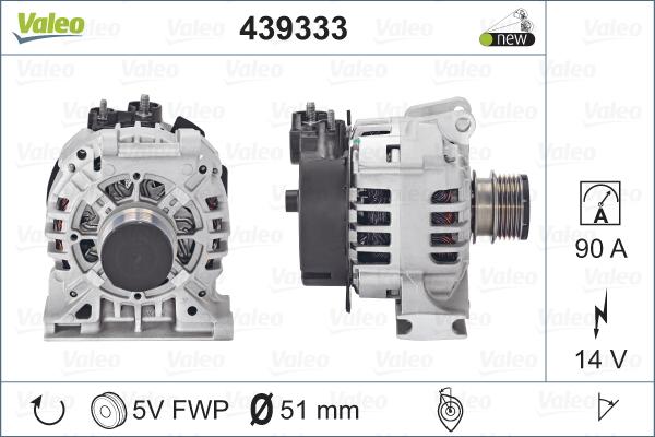 Valeo 439333 - Generator alexcarstop-ersatzteile.com