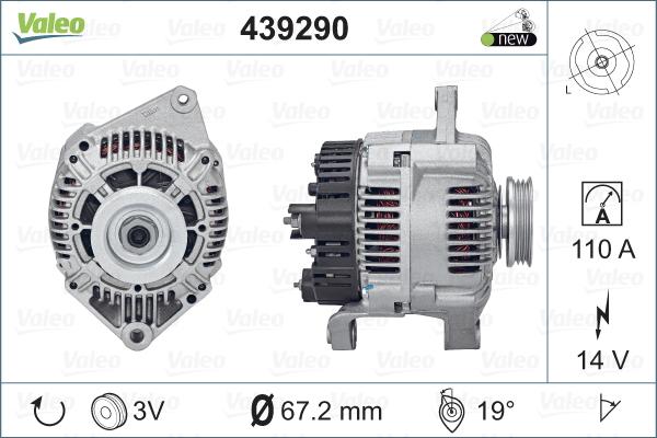 Valeo 439290 - Generator alexcarstop-ersatzteile.com