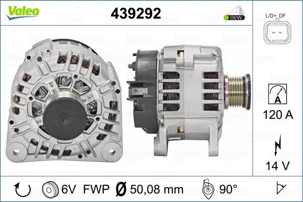 Valeo 439292 - Generator alexcarstop-ersatzteile.com