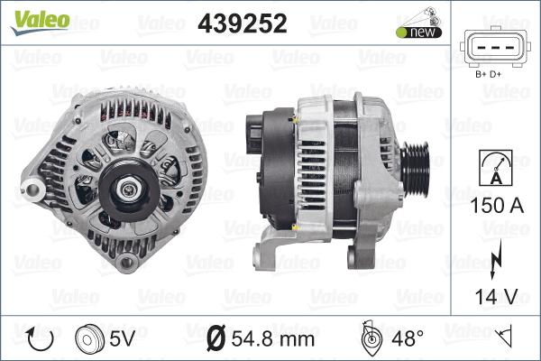 Valeo 439252 - Generator alexcarstop-ersatzteile.com