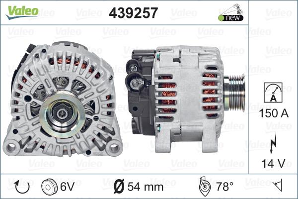 Valeo 439257 - Generator alexcarstop-ersatzteile.com