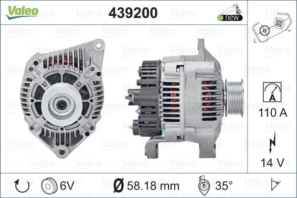 Valeo 439200 - Generator alexcarstop-ersatzteile.com