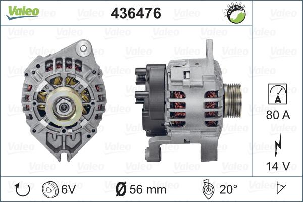 Valeo 436476 - Generator alexcarstop-ersatzteile.com